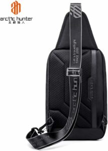 Arctic Hunter XB00121 Waterproof Anti Theft Single Shoulder Sling Crossbody Bag with USB Charging Port - Black - Image 4